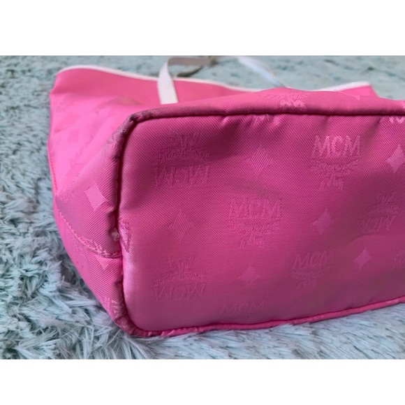 MCM Coated Canvas Patent Leather Shopper Tote Bag - Picture 6 of 7